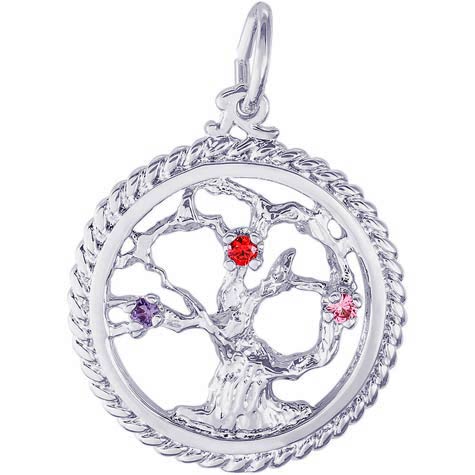 14K White Gold Tree of Life Charm Select Stones by Rembrandt Charms 14K White Gold Tree of Life Charm Select Stones by Rembrandt Charms