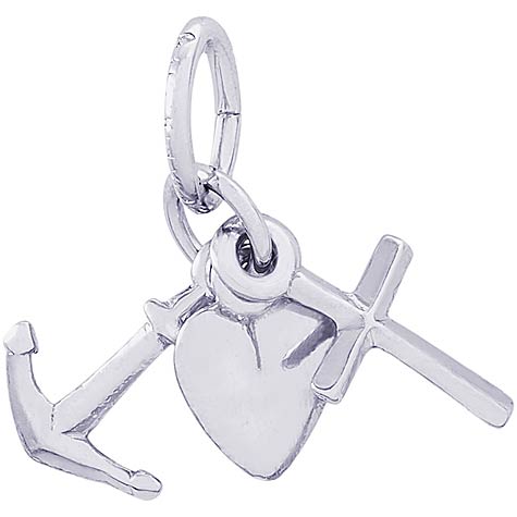 Sterling Silver Faith, Hope and Charity Accent by Rembrandt Charms Sterling Silver Faith, Hope and Charity Accent by Rembrandt Charms