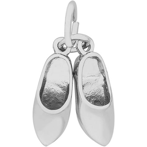 14K White Gold Pair of Clog Shoes Charm by Rembrandt Charms 14K White Gold Pair of Clog Shoes Charm by Rembrandt Charms