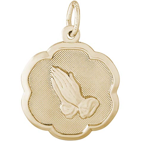 14K Gold Praying Hands Scalloped Charm by Rembrandt Charms 14K Gold Praying Hands Scalloped Charm by Rembrandt Charms
