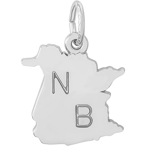 14K White Gold New Brunswick Map Charm by Rembrandt Charms 14K White Gold New Brunswick Map Charm by Rembrandt Charms