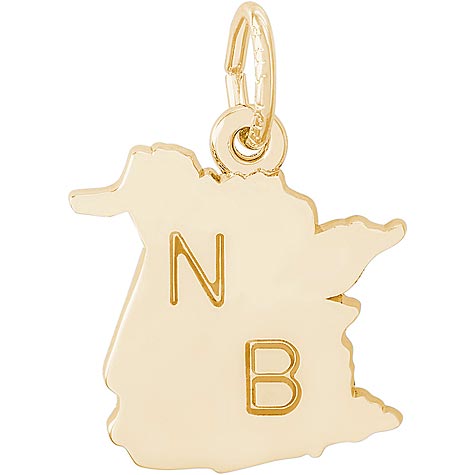 10K Gold New Brunswick Map Charm by Rembrandt Charms 10K Gold New Brunswick Map Charm by Rembrandt Charms