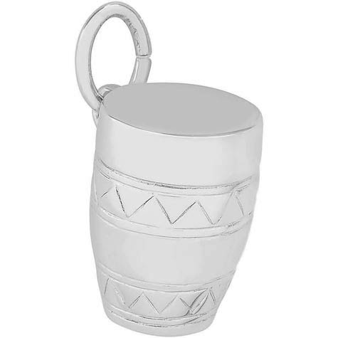14K White Gold Bongo Drum Charm by Rembrandt Charms 14K White Gold Bongo Drum Charm by Rembrandt Charms