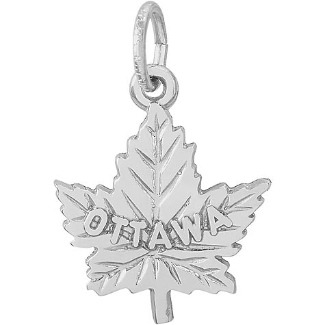 Sterling Silver Ottawa Maple Leaf Charm by Rembrandt Charms Sterling Silver Ottawa Maple Leaf Charm by Rembrandt Charms