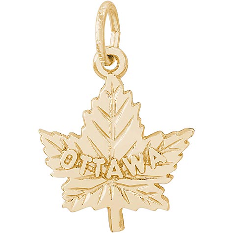 14K Gold Ottawa Maple Leaf Charm by Rembrandt Charms 14K Gold Ottawa Maple Leaf Charm by Rembrandt Charms