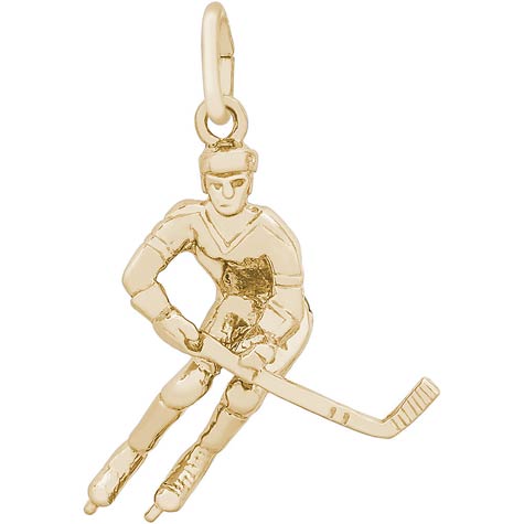 14K Gold Male Hockey Player Charm by Rembrandt Charms 14K Gold Male Hockey Player Charm by Rembrandt Charms