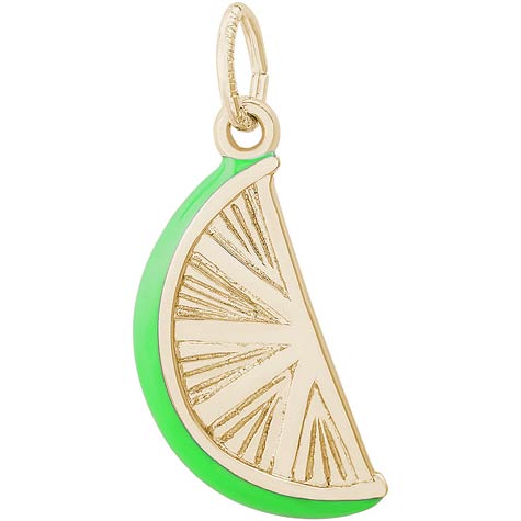 14K Gold Lime Slice Charm by Rembrandt Charms 14K Gold Lime Slice Charm by Rembrandt Charms