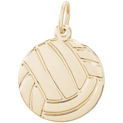14K Gold Flat Volleyball Charm by Rembrandt Charms 14K Gold Flat Volleyball Charm by Rembrandt Charms