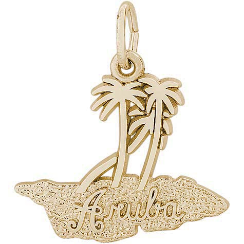 14k Gold Aruba Palm Trees Charm by Rembrandt Charms 14k Gold Aruba Palm Trees Charm by Rembrandt Charms