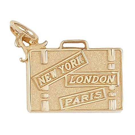 14k Gold Suitcase Charm by Rembrandt Charms 14k Gold Suitcase Charm by Rembrandt Charms