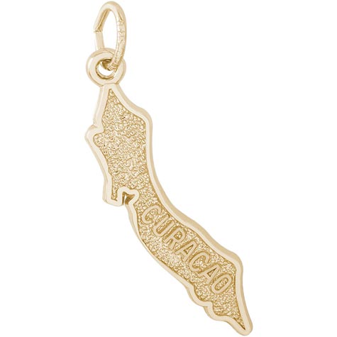 14K Gold Curacao Island Map Charm by Rembrandt Charms 14K Gold Curacao Island Map Charm by Rembrandt Charms