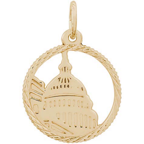 14K Gold Capitol Building Faceted Charm by Rembrandt Charms 14K Gold Capitol Building Faceted Charm by Rembrandt Charms