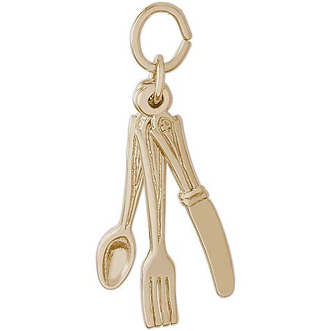 10K Gold Eating Utensils Charm by Rembrandt Charms 10K Gold Eating Utensils Charm by Rembrandt Charms