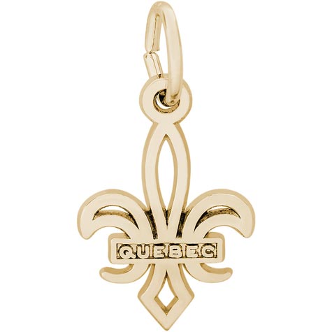 14K Gold Small Quebec Fleur De Lis Charm by Rembrandt Charms 14K Gold Small Quebec Fleur De Lis Charm by Rembrandt Charms