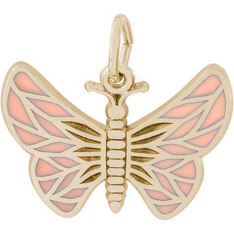 14k Gold Painted Wings Butterfly Charm by Rembrandt Charms 14k Gold Painted Wings Butterfly Charm by Rembrandt Charms