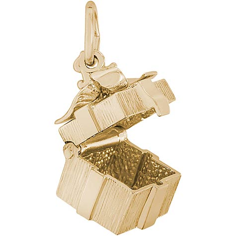 14K Gold Gift Box Charm by Rembrandt Charms 14K Gold Gift Box Charm by Rembrandt Charms
