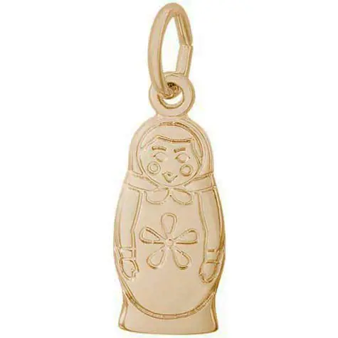 14K Gold Matryoshka Doll Accent Charm by Rembrandt Charms 14K Gold Matryoshka Doll Accent Charm by Rembrandt Charms