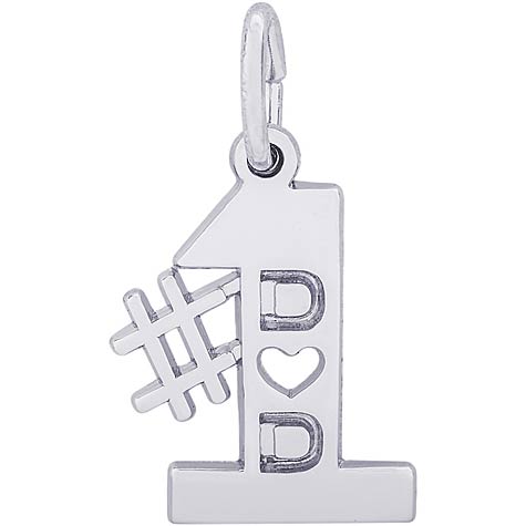 14k White Gold Number One Dad Charm by Rembrandt Charms 14k White Gold Number One Dad Charm by Rembrandt Charms