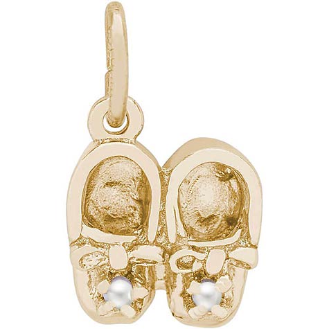 Gold Plate Pearl Baby Booties Accent Charm by Rembrandt Charms Gold Plate Pearl Baby Booties Accent Charm by Rembrandt Charms
