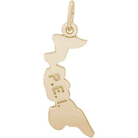 14K Gold Prince Edward Island Map Charm by Rembrandt Charms 14K Gold Prince Edward Island Map Charm by Rembrandt Charms