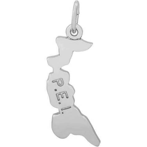 14K White Gold Prince Edward Island Map Charm by Rembrandt Charms 14K White Gold Prince Edward Island Map Charm by Rembrandt Charms