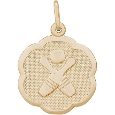 Gold Plate Bowling Scalloped Disc Charm by Rembrandt Charms Gold Plate Bowling Scalloped Disc Charm by Rembrandt Charms