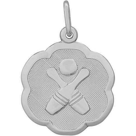 14K White Gold Bowling Scalloped Disc Charm by Rembrandt Charms 14K White Gold Bowling Scalloped Disc Charm by Rembrandt Charms