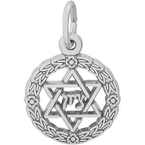 14K White Gold Star of David Wreath Charm by Rembrandt Charms 14K White Gold Star of David Wreath Charm by Rembrandt Charms