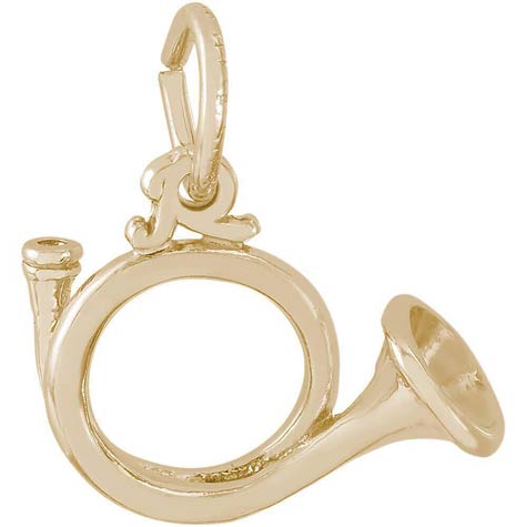 Gold Plate Hunting Horn Charm by Rembrandt Charms Gold Plate Hunting Horn Charm by Rembrandt Charms