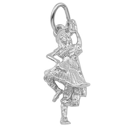 14K White Gold Highland Dancer Charm by Rembrandt Charms 14K White Gold Highland Dancer Charm by Rembrandt Charms