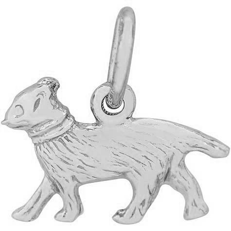 14K White Gold Walking Cat Accent Charm by Rembrandt Charms 14K White Gold Walking Cat Accent Charm by Rembrandt Charms