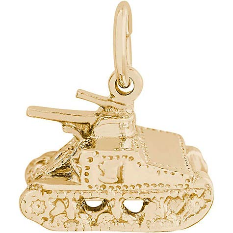 14K Gold Army Tank Charm by Rembrandt Charms 14K Gold Army Tank Charm by Rembrandt Charms