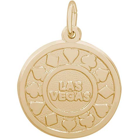 14K Gold Las Vegas Disc Charm by Rembrandt Charms 14K Gold Las Vegas Disc Charm by Rembrandt Charms