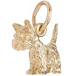 Gold Plate Scottie Dog Charm by Rembrandt Charms Gold Plate Scottie Dog Charm by Rembrandt Charms