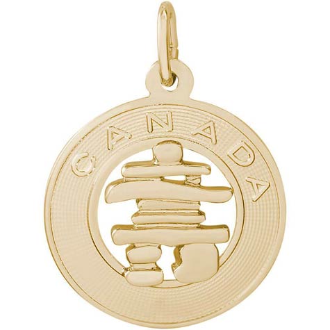 14K Gold Canada Inukshuk Charm by Rembrandt Charms 14K Gold Canada Inukshuk Charm by Rembrandt Charms