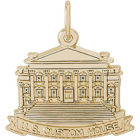 14K Gold US Custom House Charm by Rembrandt Charms 14K Gold US Custom House Charm by Rembrandt Charms