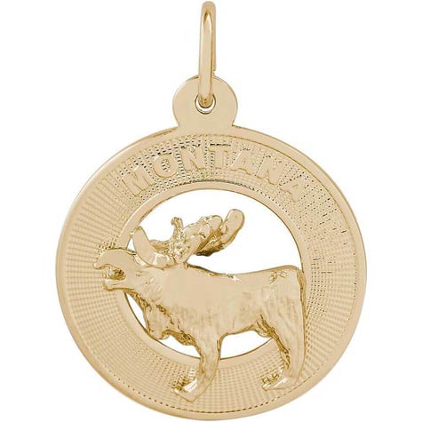 14K Gold Montana Moose Charm by Rembrandt Charms 14K Gold Montana Moose Charm by Rembrandt Charms