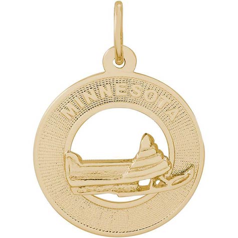 14K Gold Minnesota Snow Mobile Charm by Rembrandt Charms 14K Gold Minnesota Snow Mobile Charm by Rembrandt Charms