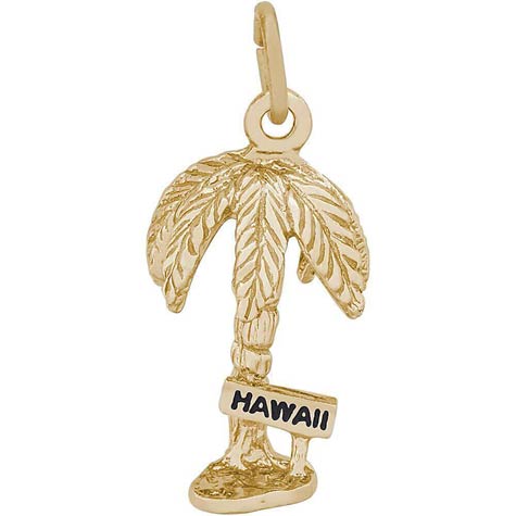 14K Gold Hawaii Palm Tree Charm by Rembrandt Charms 14K Gold Hawaii Palm Tree Charm by Rembrandt Charms