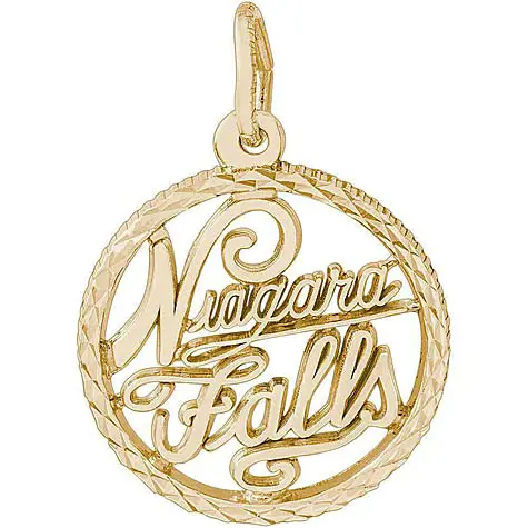 14K Gold Niagara Falls Faceted Charm by Rembrandt Charms 14K Gold Niagara Falls Faceted Charm by Rembrandt Charms