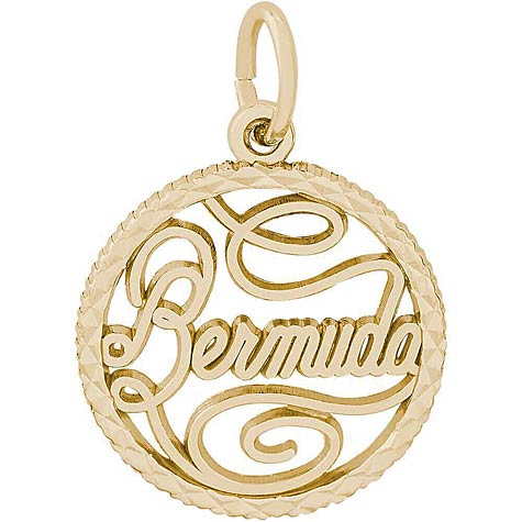 14K Gold Bermuda Faceted Charm by Rembrandt Charms 14K Gold Bermuda Faceted Charm by Rembrandt Charms