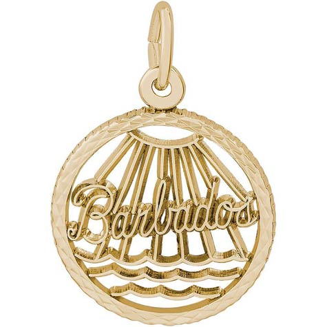 14K Gold Barbados Faceted Charm by Rembrandt Charms 14K Gold Barbados Faceted Charm by Rembrandt Charms