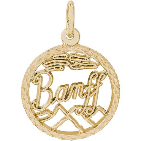 14K Gold Banff, Canada Faceted Charm by Rembrandt Charms 14K Gold Banff, Canada Faceted Charm by Rembrandt Charms