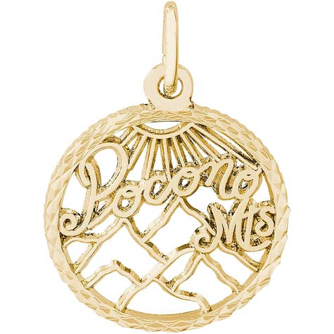 14K Gold Pocono Mountains Faceted Charm by Rembrandt Charms 14K Gold Pocono Mountains Faceted Charm by Rembrandt Charms