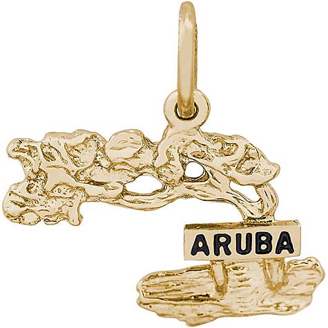 14K Gold Aruba Cypress Tree Charm by Rembrandt Charms 14K Gold Aruba Cypress Tree Charm by Rembrandt Charms
