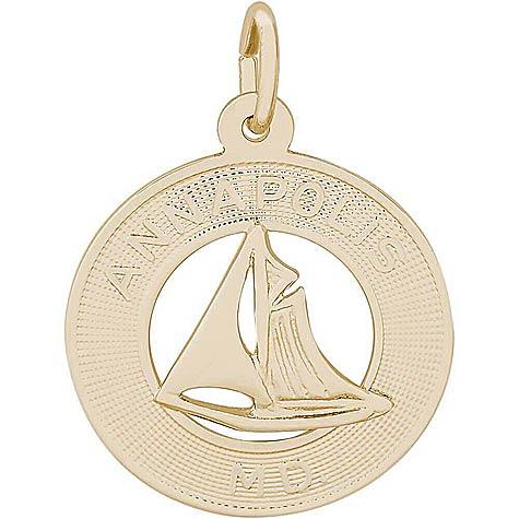 14K Gold Annapolis Sailboat Ring Charm by Rembrandt Charms 14K Gold Annapolis Sailboat Ring Charm by Rembrandt Charms