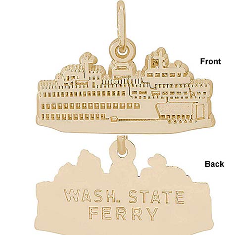 14k Gold Washington State Ferry Charm by Rembrandt Charms 14k Gold Washington State Ferry Charm by Rembrandt Charms
