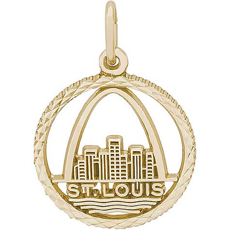 14K Gold St. Louis Skyline Faceted Charm by Rembrandt Charms 14K Gold St. Louis Skyline Faceted Charm by Rembrandt Charms