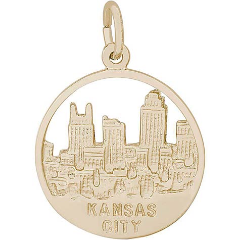 14K Gold Kansas City Skyline Charm by Rembrandt Charms 14K Gold Kansas City Skyline Charm by Rembrandt Charms