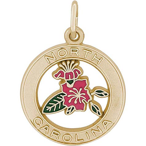 14K Gold North Carolina Azalea Charm by Rembrandt Charms 14K Gold North Carolina Azalea Charm by Rembrandt Charms